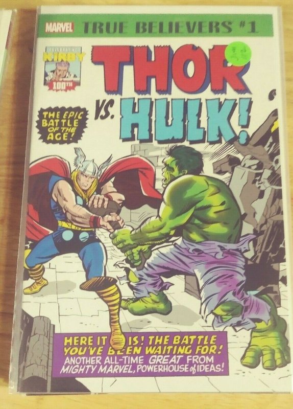 TRUE BELIEVERS THOR VS HULK # 1  2019  marvel  JOURNEY INTO MYSTERY  112 KIRBY