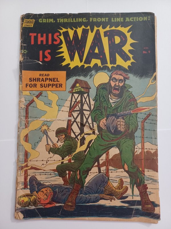 This is War #9 - head shot cover - military - 1953 - FR
