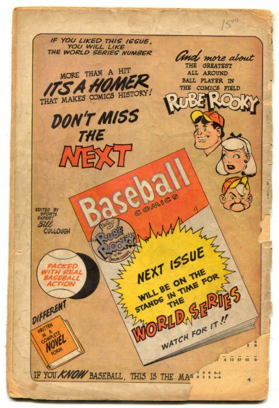 Baseball Comics #1 1949- WILL EISNER ART- Golden Age POOR