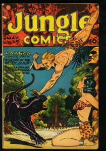 JUNGLE COMICS #65 FICTION HOUSE-BAKER ART-1945 SPICY VG