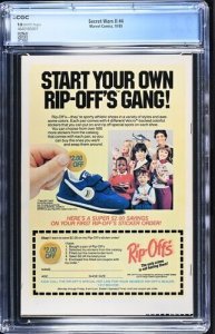 Secret Wars II #4 1985 Marvel Comics CGC 9.8 1st Kurse White Pages 007