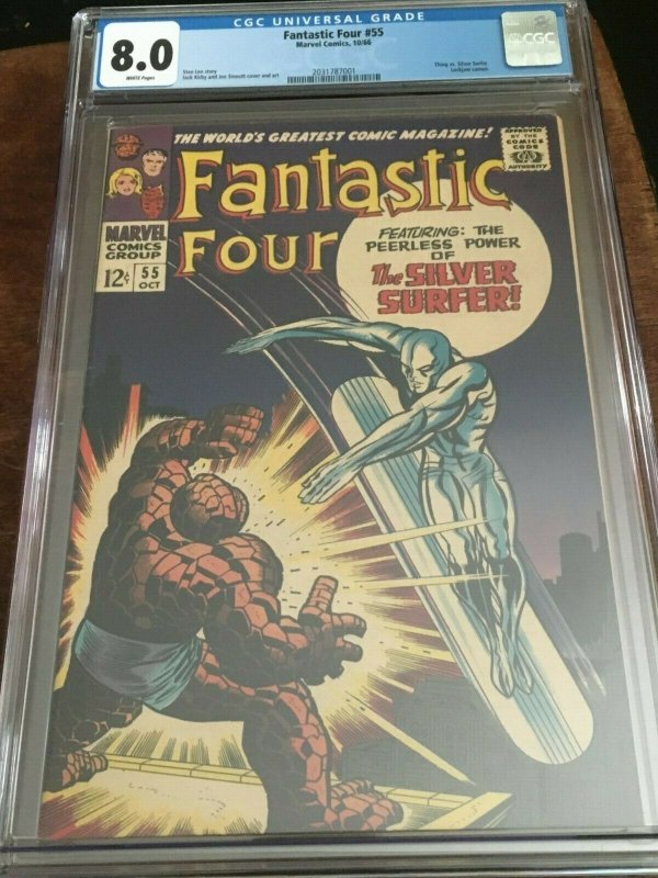 FANTASTIC FOUR #55 CGC 8.0 - VF - 4TH SILVER SURFER - SILVER AGE KEY - KIRBY CVR