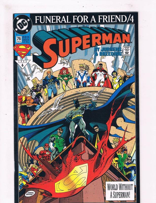 Superman # 76 VF 1st Print DC Comic Book Batman Flash Atom DE2