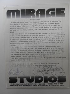 Mirage Studios Press Release W/Cover art TMNT #1 and 1-Page Character Concepts!!