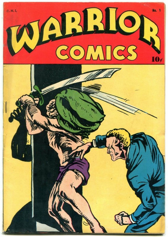 Warrior Comics #1 1945- Iron Man- Wings Brady Golden Age comic VG/F