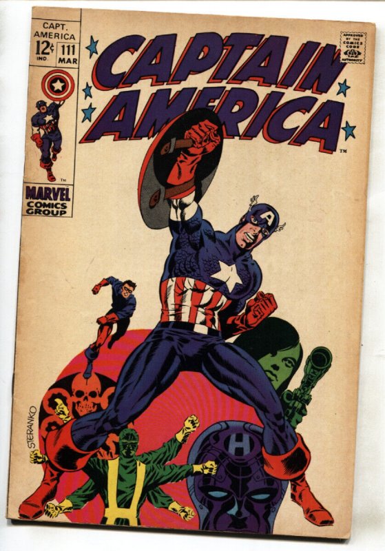 Captain America #111 comic book-1969 Marvel Steranko Death Of Steve Rogers
