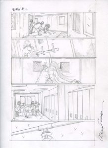 The Evil Within#2 pg 13 Original Alex Sanchez Pencil Art based HORROR Video game 