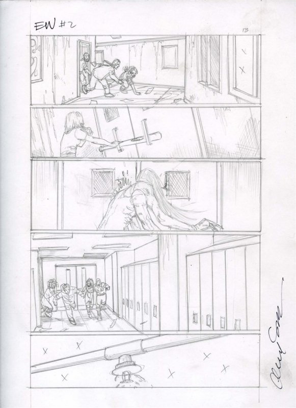 The Evil Within#2 pg 13 Original Alex Sanchez Pencil Art based HORROR Video game