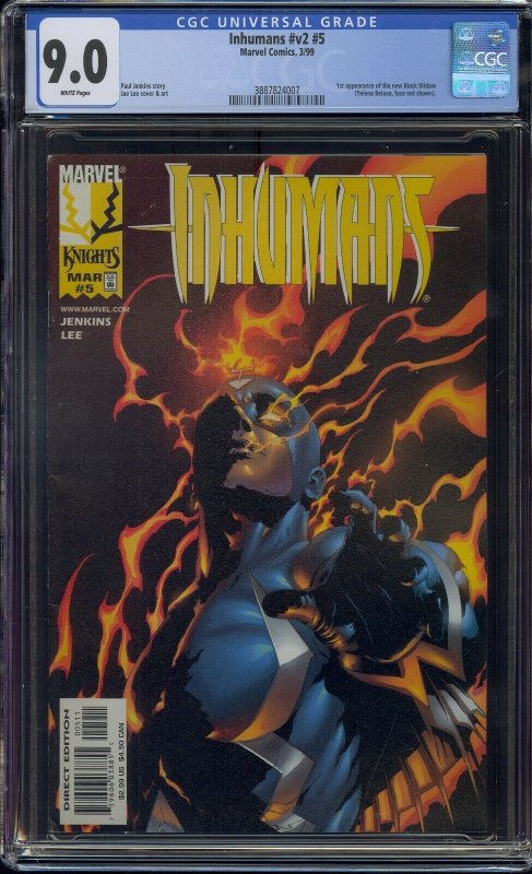 INHUMANS V2 #5 CGC 9.0 1ST NEW BLACK WIDOW YELENA BELOVA