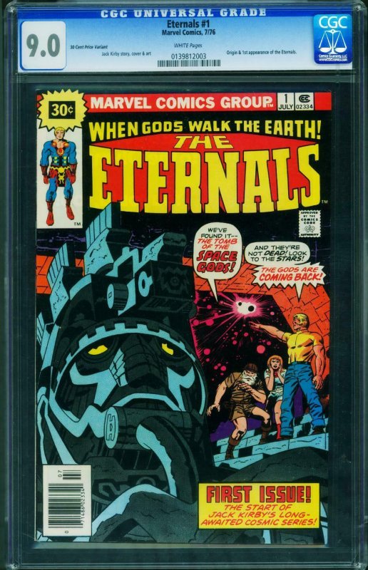 THE ETERNALS #1 CGC 9.0 30 cent variant-unpressed- 0139812003