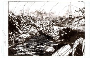 Time Grunts #6  pgs 12 & 13  Original Alex Sanchez Art Signed Double page splash