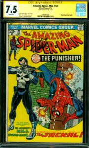 Amazing Spider-Man #129 CGC Graded 7.5 STAN LEE SIGNED 1st Punisher & The Jackal
