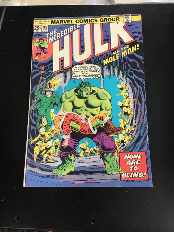 The Incredible Hulk #189 (1975) Mole Man! High-grade key! VF/NM Wow!