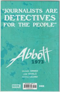 Abbott: 1973 #1 (Jan 2021, BOOM!), NM+ (9.6), One-Per-Store Variant Cover