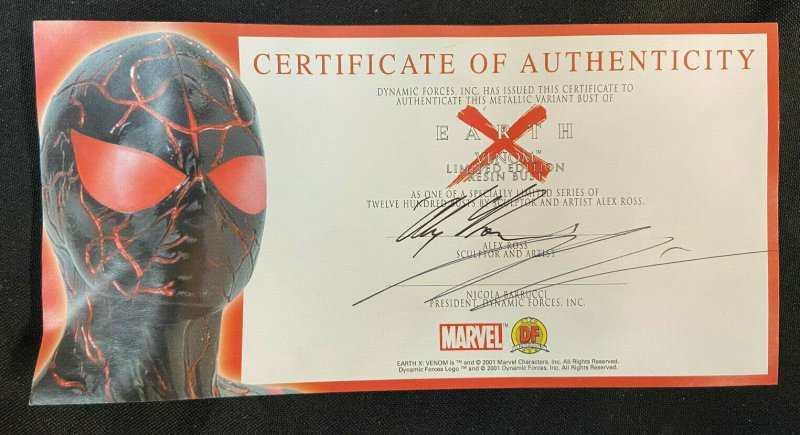 EARTH X VENOM LIMITED EDITION RESIN BUST SEALED ALEX ROSS SIGNED COA PREVIEW EXC