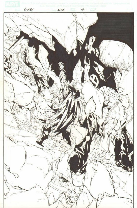 X-Men #203 p.16 - 100% Action Splash - 2007 art by Humberto Ramos