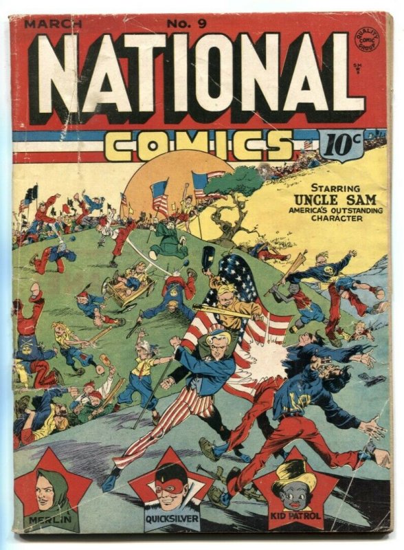National Comics #9 1941- LOU FINE Uncle Sam cover G/VG