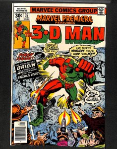 Marvel Premiere #35 1st 3-D Man Jack Kirby Art!