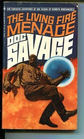 DOC SAVAGE-THE LIVING FIRE MENACE-#61-ROBESON-VG/FN-JAMES BAMA COVER- VG/FN