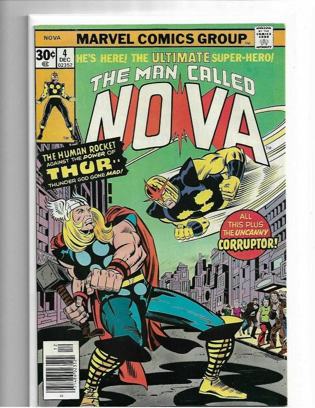 NOVA #4 - NM - CLASSIC NOVA VS THOR COVER - HIGH GRADE BRONZE AGE KEY - MCU