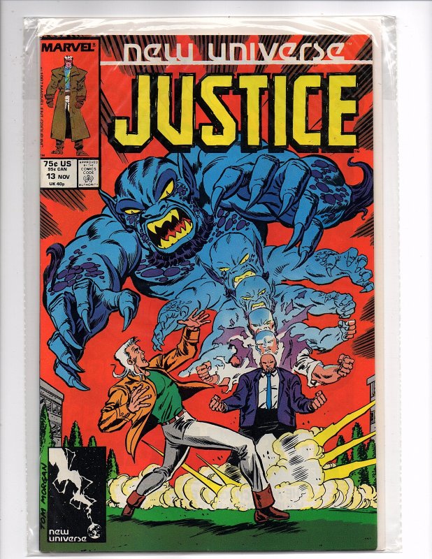 Marvel Comics New Universe Justice #13 Gerry Conway Story Tom Morgan Cover