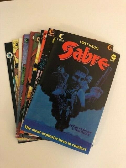 LOT of 11-Eclipse Comics SABRE #1-10 ,12 VERY FINE (A90)