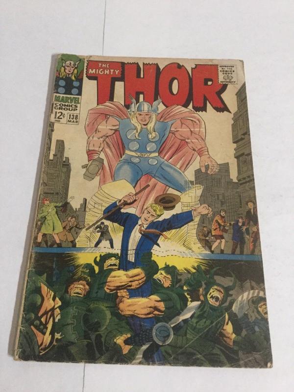 Thor 138 Gd+ Good+ 2.5 Water Damage Marvel Comics Silver Age