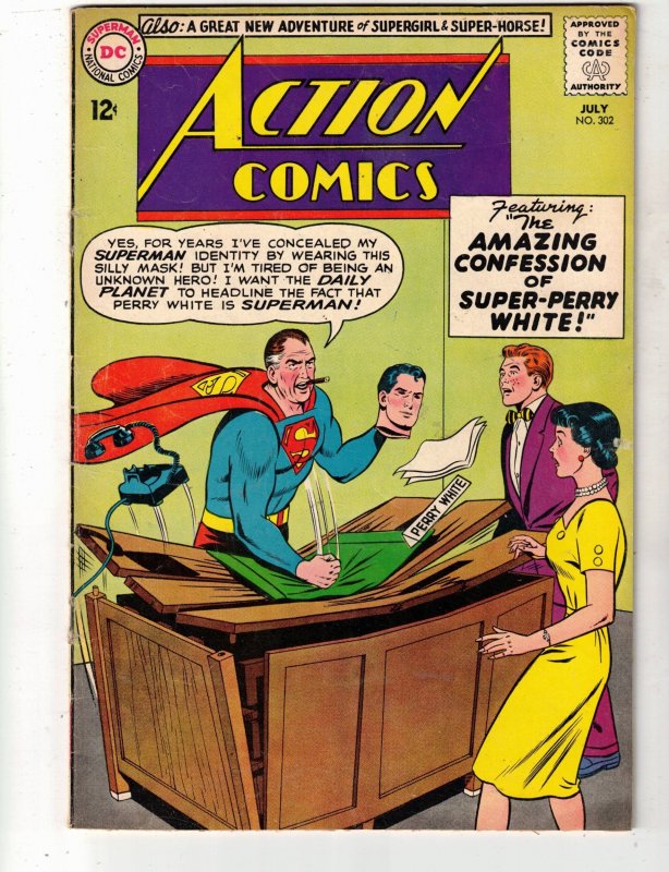 Action Comics #302 (1963) PRICE DROP! Super Perry! Super Horse gone wild! FN-