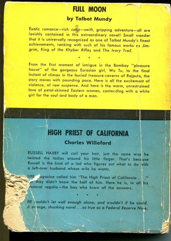 High Priest of California-Charles Willeford-1950's-Full Moon-Talbot Mundy-FR/G