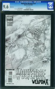Wolverine Weapon X #1 Variant Edition - Sketch Cover CGC 9.6 (2009)