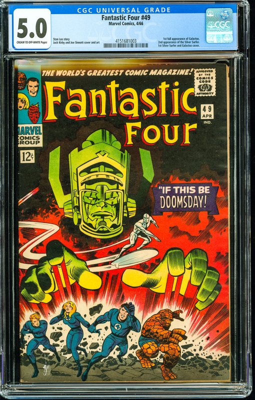 Fantastic Four #49 (1966) CGC Graded 5.0 1st Full Galactus!