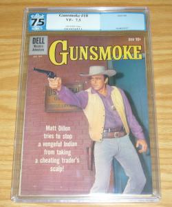 Gunsmoke #18 PGX 7.5 december 1959 - silver age dell comics western  photo cover 