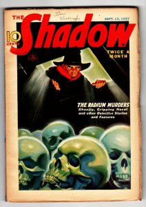 SHADOW 1937 Sept 15 -High Grade- STREET AND SMITH-RARE PULP FN/VF