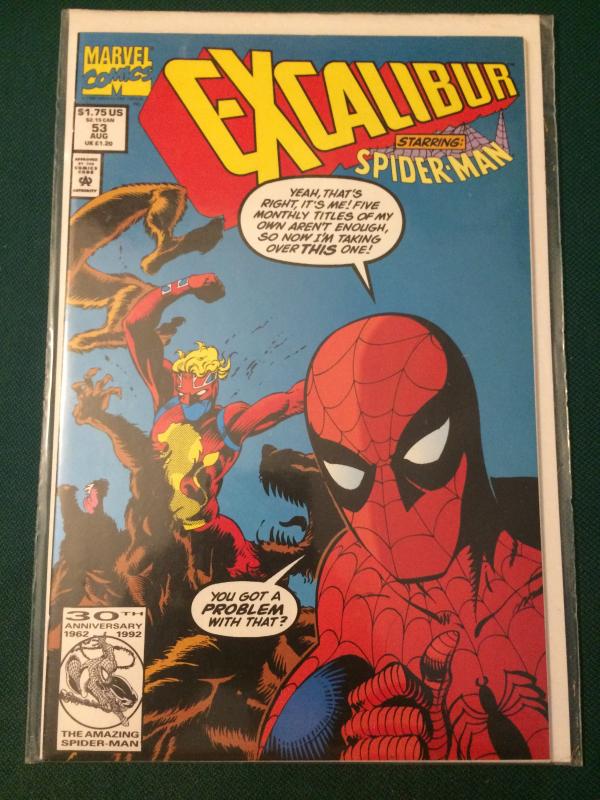 Excalibur #53 starring Spider-Man