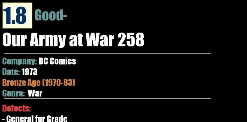 Our Army at War 258 (1973) GD- Bronze Age DC War Comics