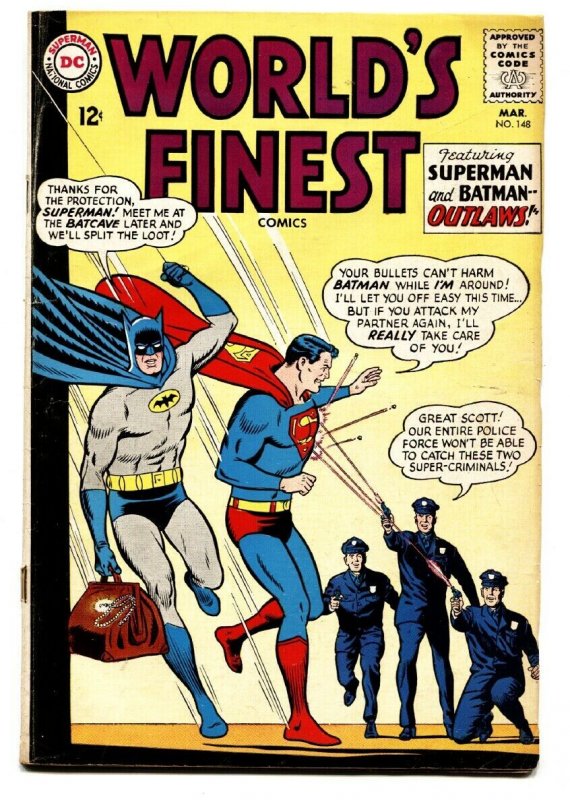 WORLDS FINEST #148 comic book 1965-DC COMICS-BATMAN-SUPERMAN