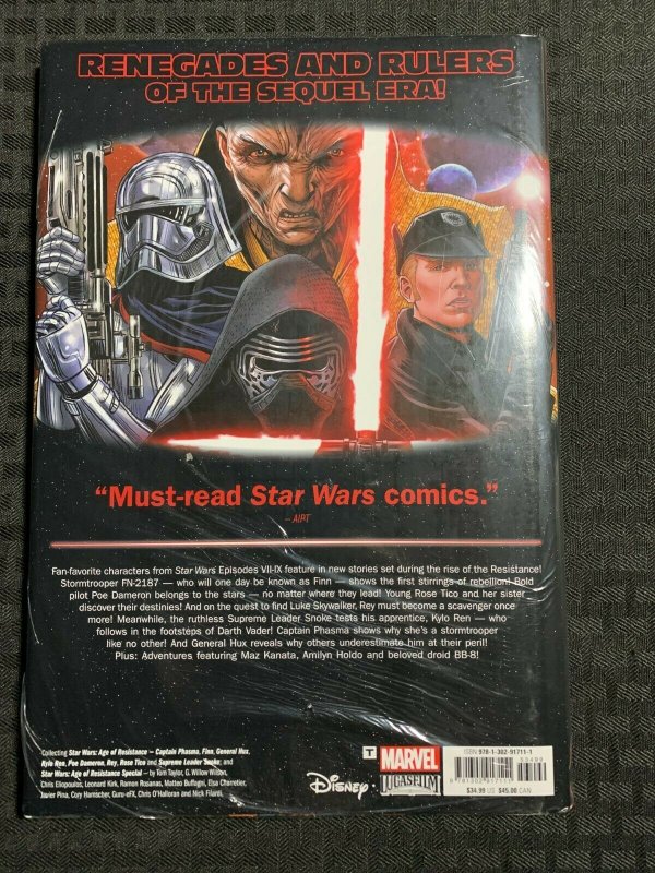 2020 STAR WARS Age of Resistance HC SEALED Marvel Comics 