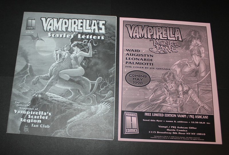 Vampirella Painkiller Jane Ash Can  Scarlet Legion Fan Club Package 1997