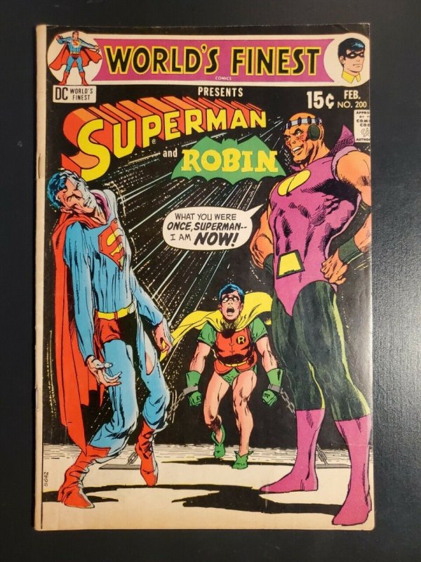 World's Finest #200 (1971) F (6.0) Superman and Robin Neal Adams cover|