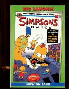 ITCHY & SCRATCHY COMICS #1 (8.0) AROUND THE WORLD IN 80 PIECES! 1999~