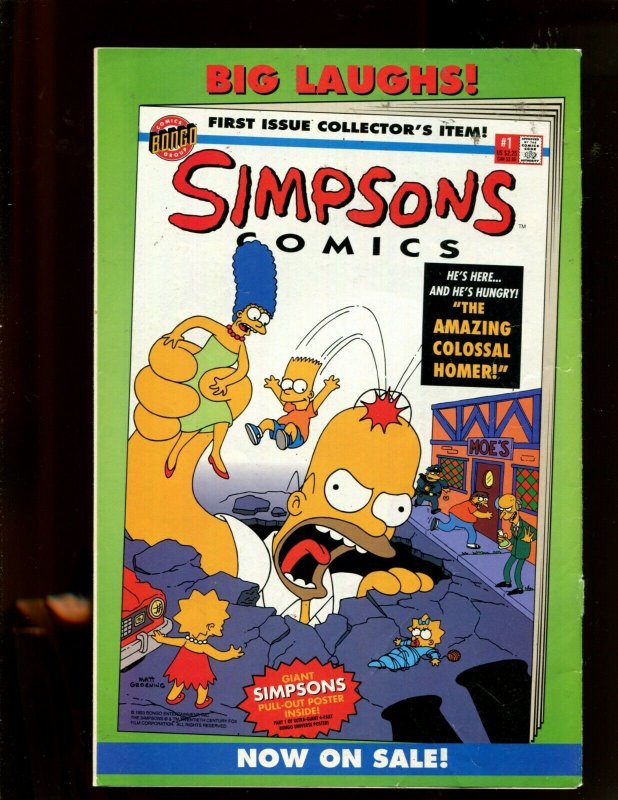 ITCHY & SCRATCHY COMICS #1 (8.0) AROUND THE WORLD IN 80 PIECES! 1999~