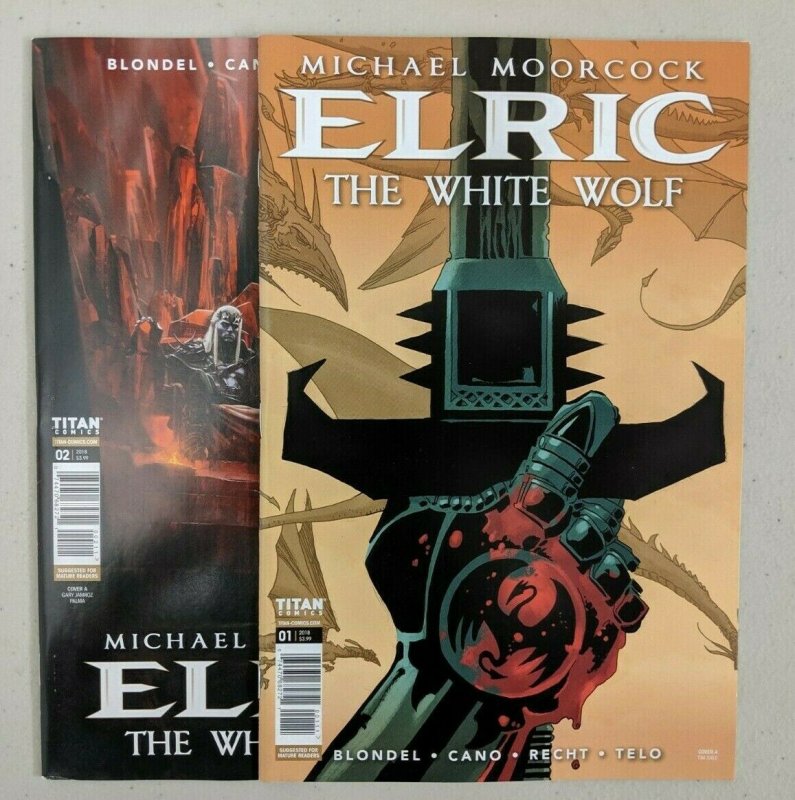 Elric The White Wolf #1-2 (both cover A) (Titan 2018) #1 (9.2) #2 (8.0) - HTF 