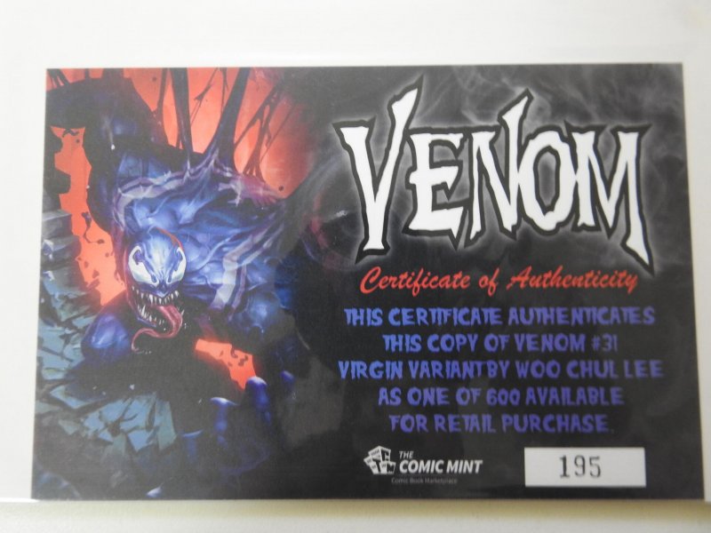 Venom #31 Virgin Variant by Woo Chul Lee LDT 600 W COA