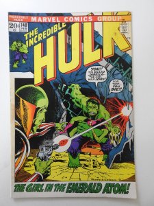 The Incredible Hulk #148  (1972) Girl In The Emerald Atom! Solid VG Condition!