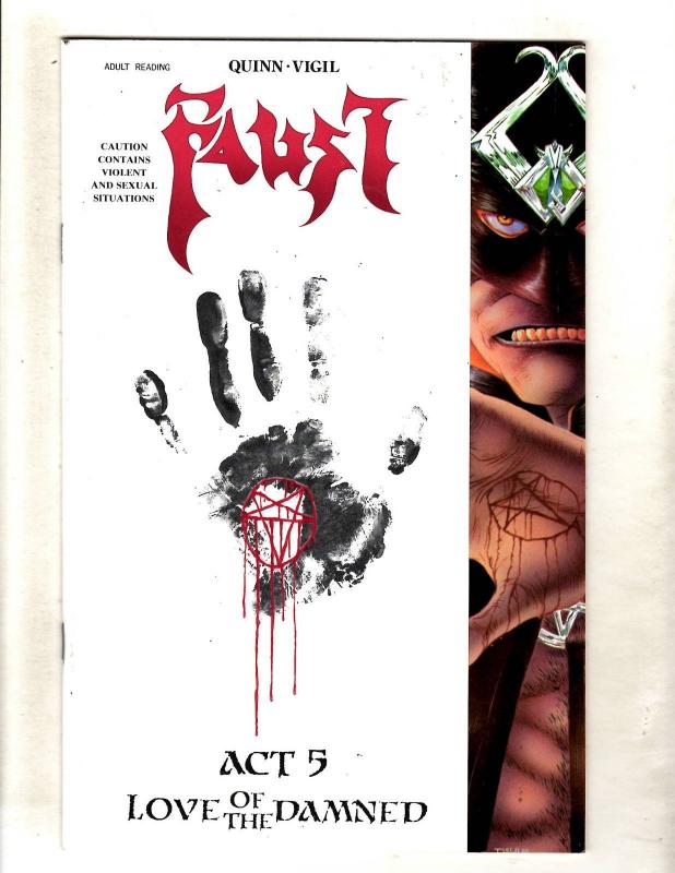 Lot Of 9 Comic Books Faust # 5 + Emblem # 1 2 3 4 5 6 7 8 JF1