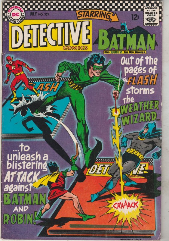 Detective Comics #353 (1966) Flash’s Weather Wizard! Mid-High-grade FN/VF Wow!