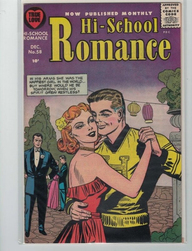 Hi-School Romance #58. Jack Sparling cover. Raw state of Very Fine/Near Mint