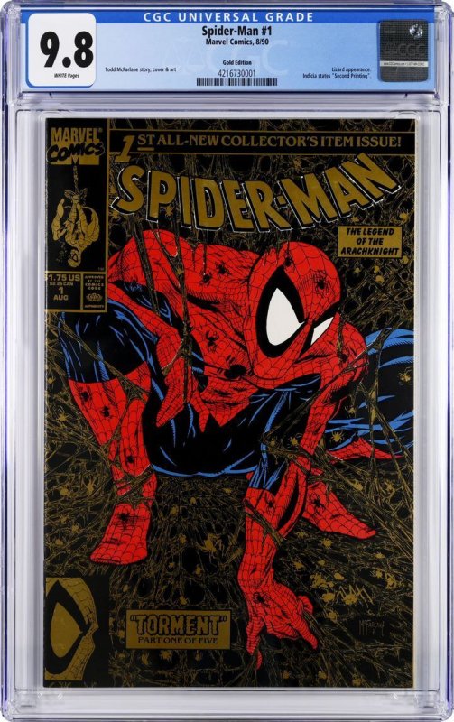 Spider-Man #1 Second Printing - Gold Edition (1990) CGC 9.8