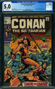 CONAN THE BARBARIAN #1 CGC 5.0 Barry Smith Classic Bronze KEY