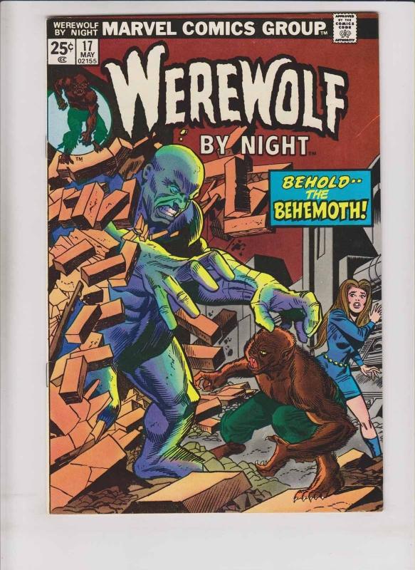 Werewolf By Night #17 VF behemoth - bronze age - perlin - w/marvel value stamp
